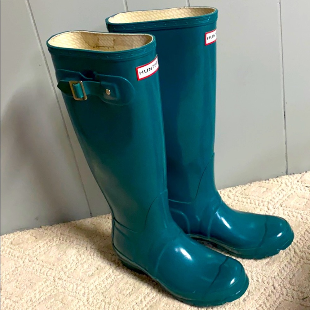 Girls teal hunter boots 4m/5f